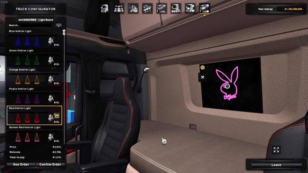 ets 2 interior light mod 1.49