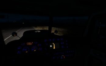 Deep blue dashboard backlight for Peterbilt 389
