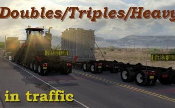 ATS Doubles/Triples/Heavy Trailers in Traffic 1.32