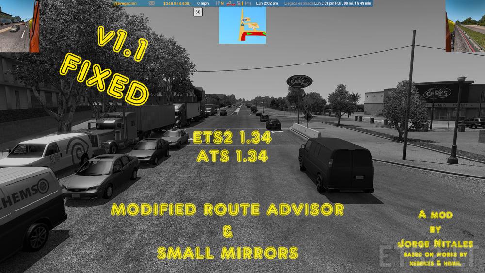Modified Route Advisor & Small Mirrors Fixed 