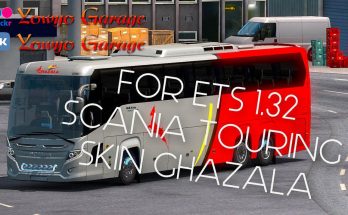 Scania Touring Bus - Skin Ghazala For ETS2 1.32.x