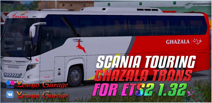 Scania Touring Bus - Skin Ghazala v2 For ETS2 1.32.x