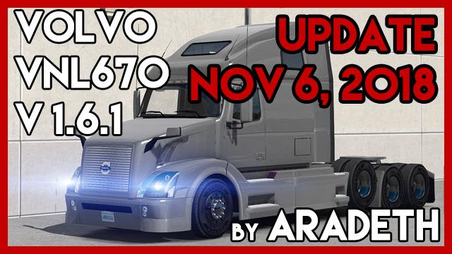 Volvo VNL 670 v1.6.1 by ARADETH for ATS