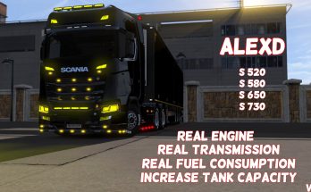 ALEXD Real Engine For Scania S520-S730 v1.0