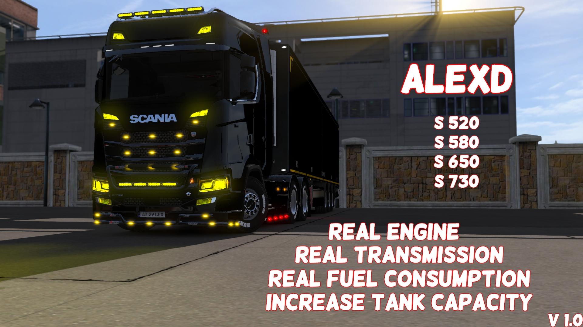 ALEXD Real Engine For Scania S520-S730 v1.0