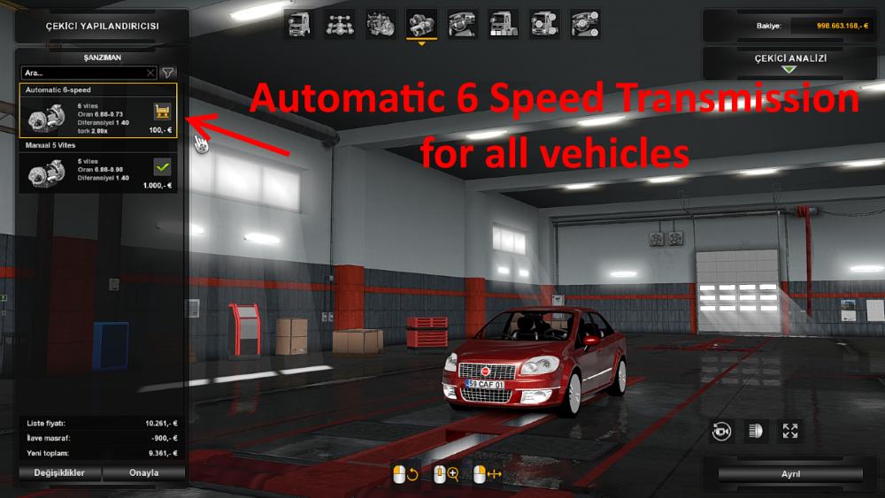 Automatic 6 Speed Transmission for All Vehicles 1.32.x