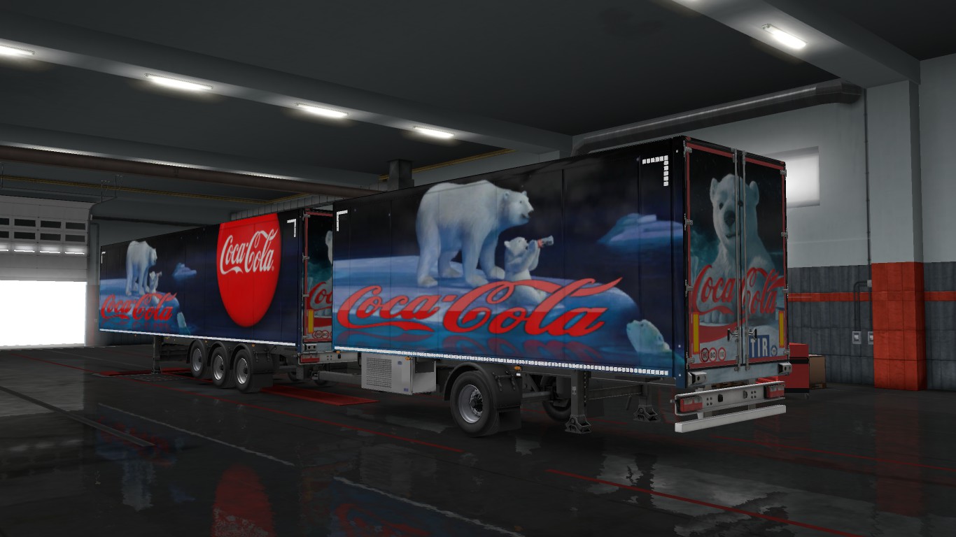 Xmas Coca-Cola Bear Combo Skin DAF XF E6 + Ownership Trailer v1.0