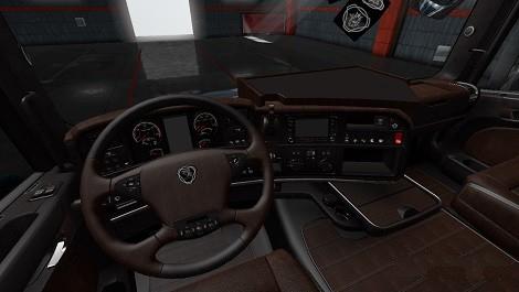 Black and Brown Interior for Scania T by RJL v2.2