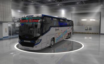 Scania touring new euro line skin with more addon 1.33