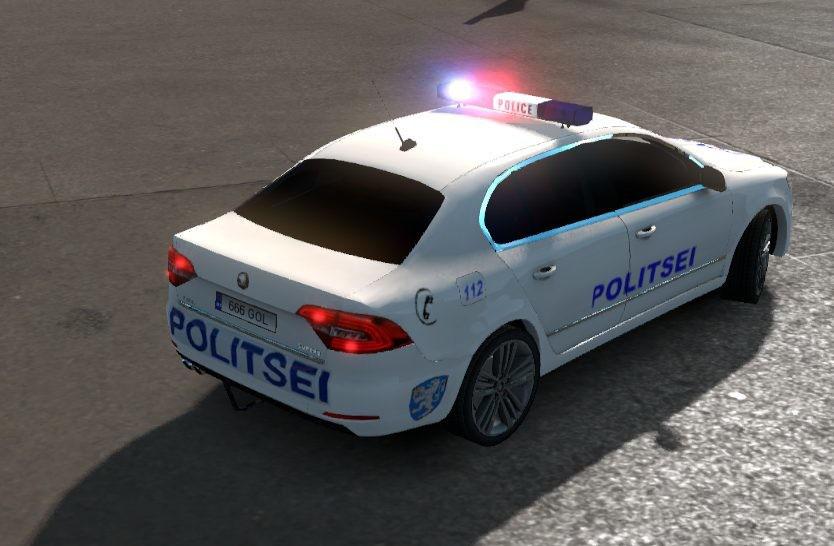 Skoda Superb Estonia Police White v1.0