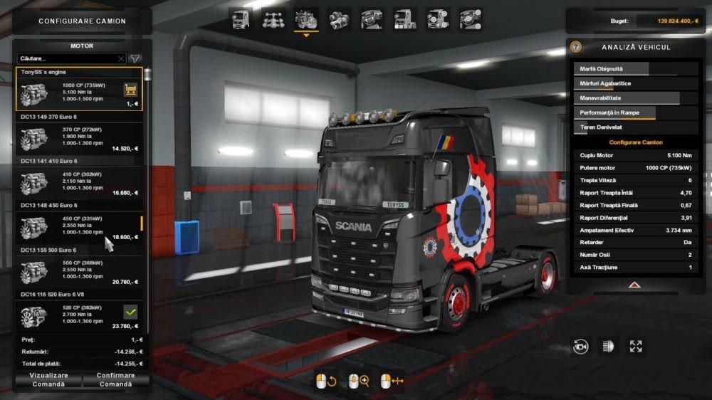 1000 hp Engine for Scania S 1.33.x