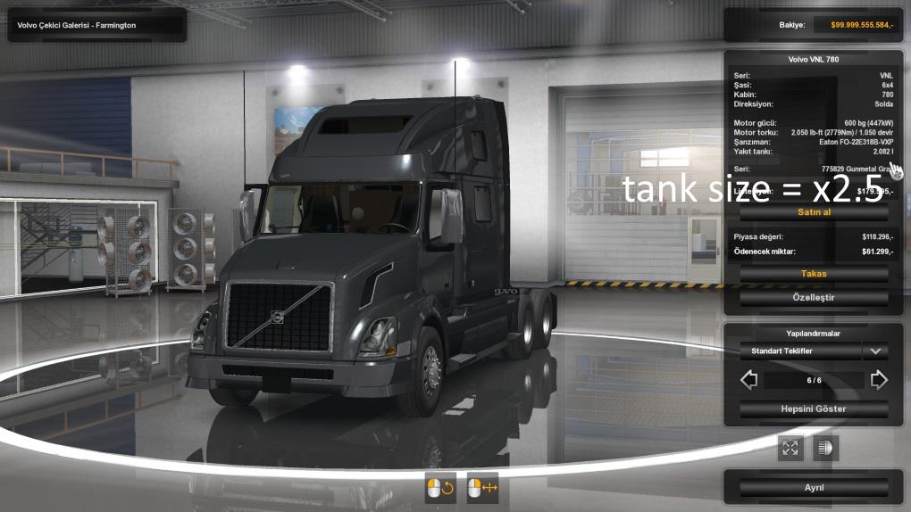 Tank size + engine torque x2.5 for all Trucks v 1.0
