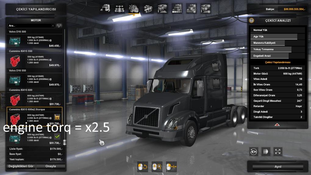Tank size + engine torque x2.5 for all Trucks v 1.0