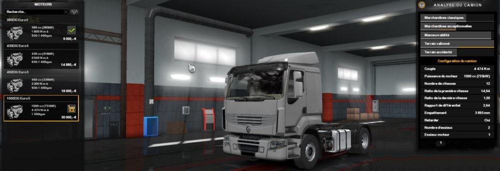 1000 HP for all Renault Trucks 1.33.x