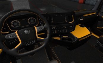 Black Yellow Scania S & R Interior v1.0