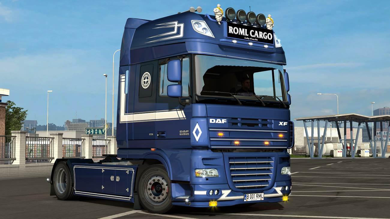 ROML Cargo DAF XF105 BDF and Krone Megaliner skin 1.33+