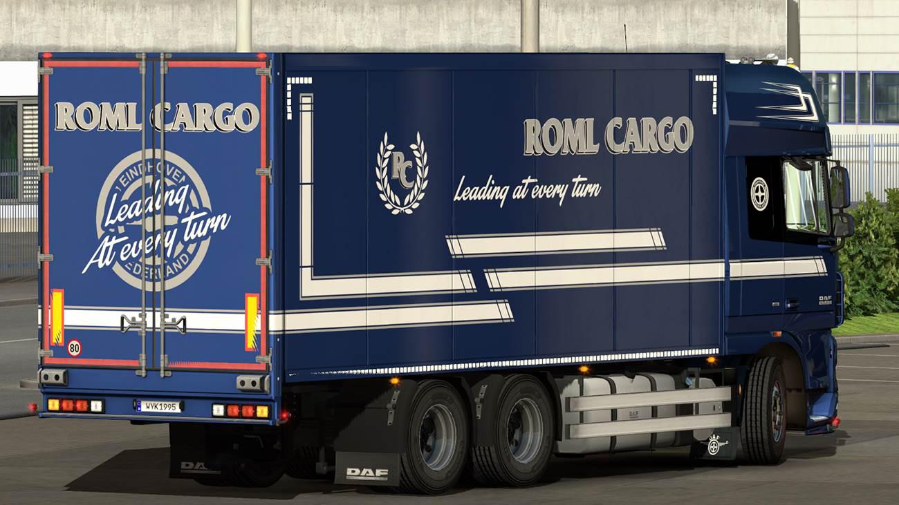 ROML Cargo DAF XF105 BDF and Krone Megaliner skin 1.33+