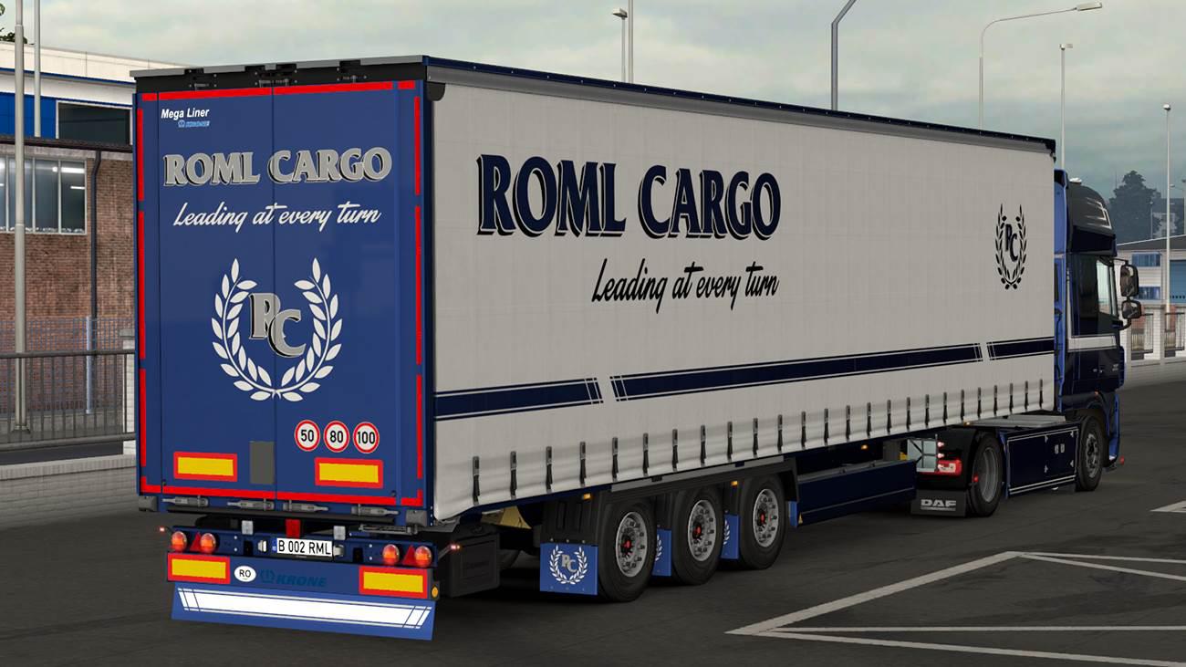 ROML Cargo DAF XF105 BDF and Krone Megaliner skin 1.33+