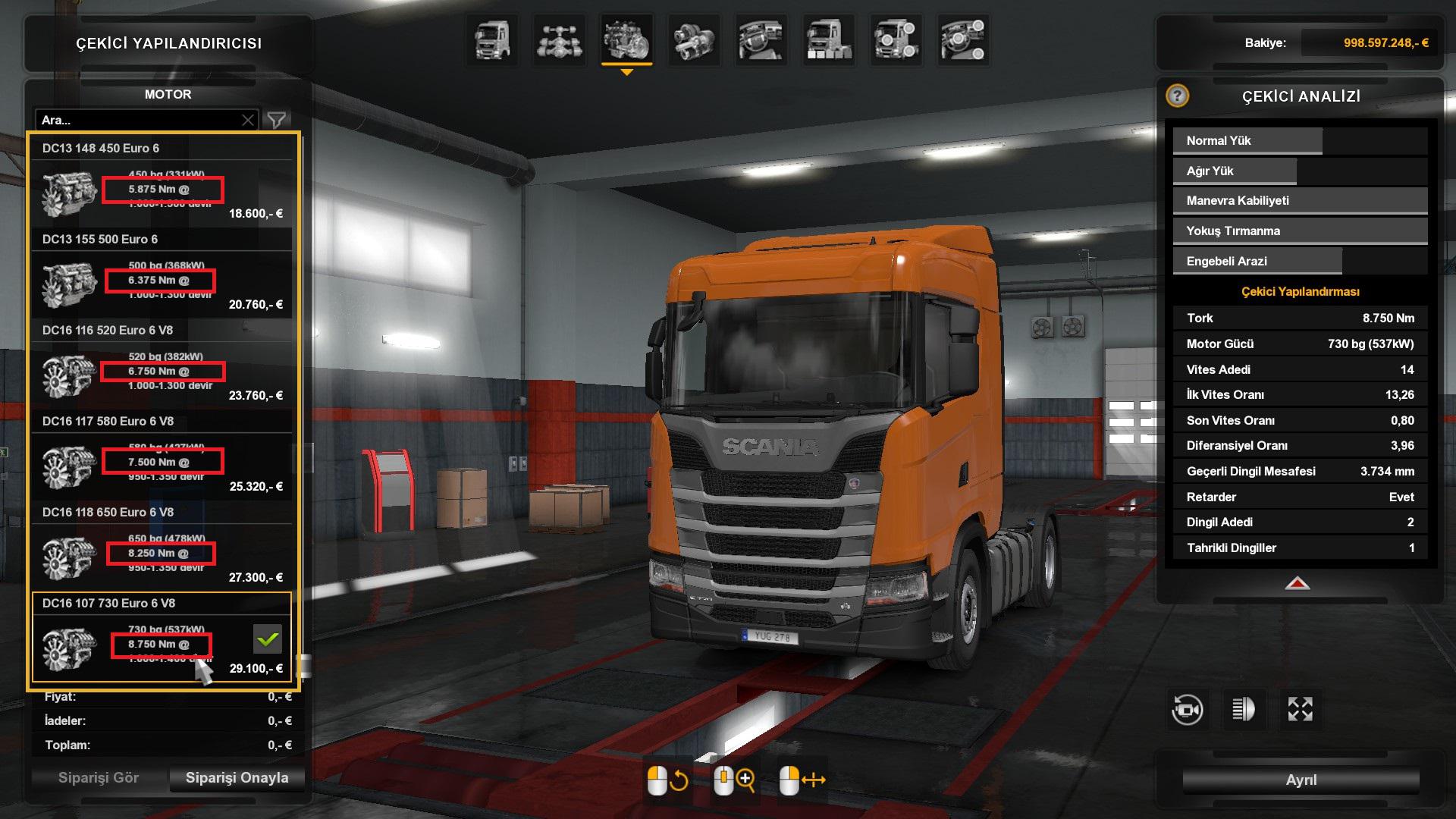 All Truck x2.5 tank size + engine torque v1.1