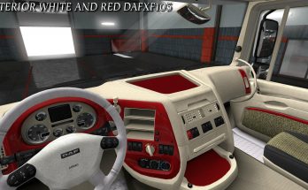 INTERIOR WHITE AND RED DAF XF105 1.34