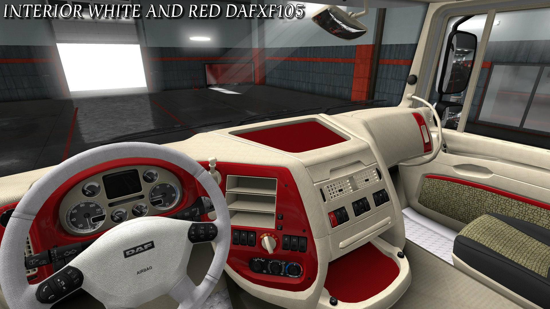 INTERIOR WHITE AND RED DAF XF105 1.34