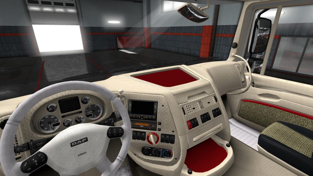 INTERIOR WHITE AND RED DAF XF105 1.34 - Allmods.net