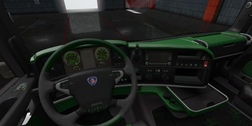 Scania R2009 Black - Green Interior 1.34.x
