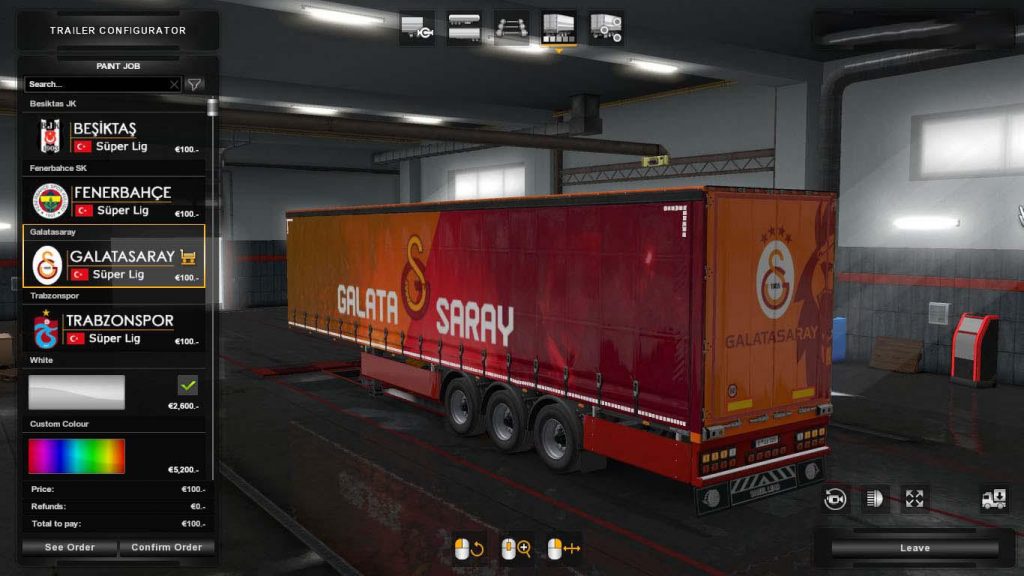 Turkish Super Lig Teams Trailer Paintjobs Pack 1.34.x - Allmods.net