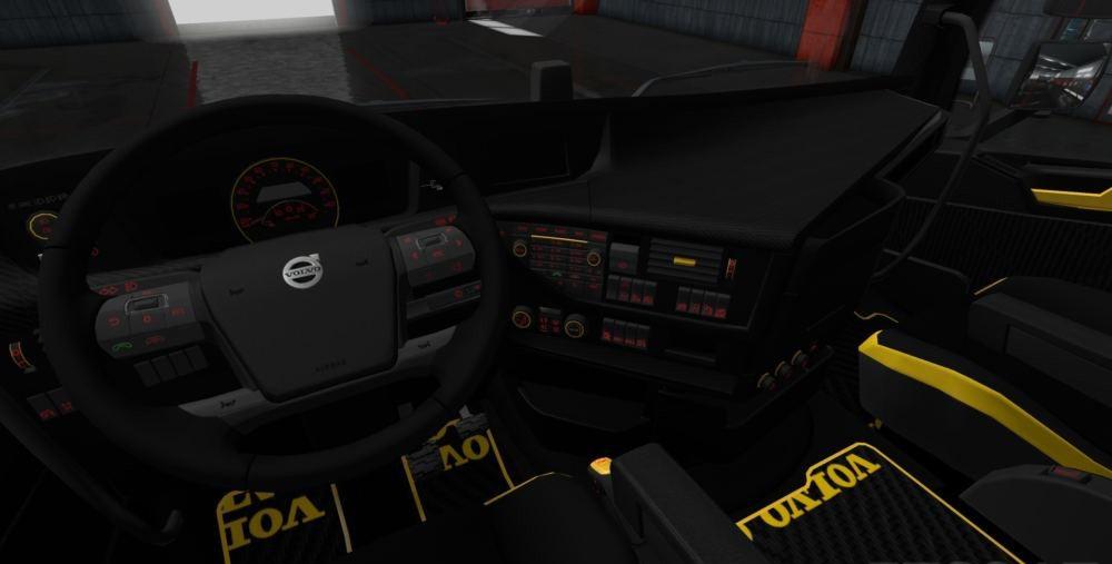 Volvo FH 2012 Black - Yellow Interior With Red Lights 1.34.x