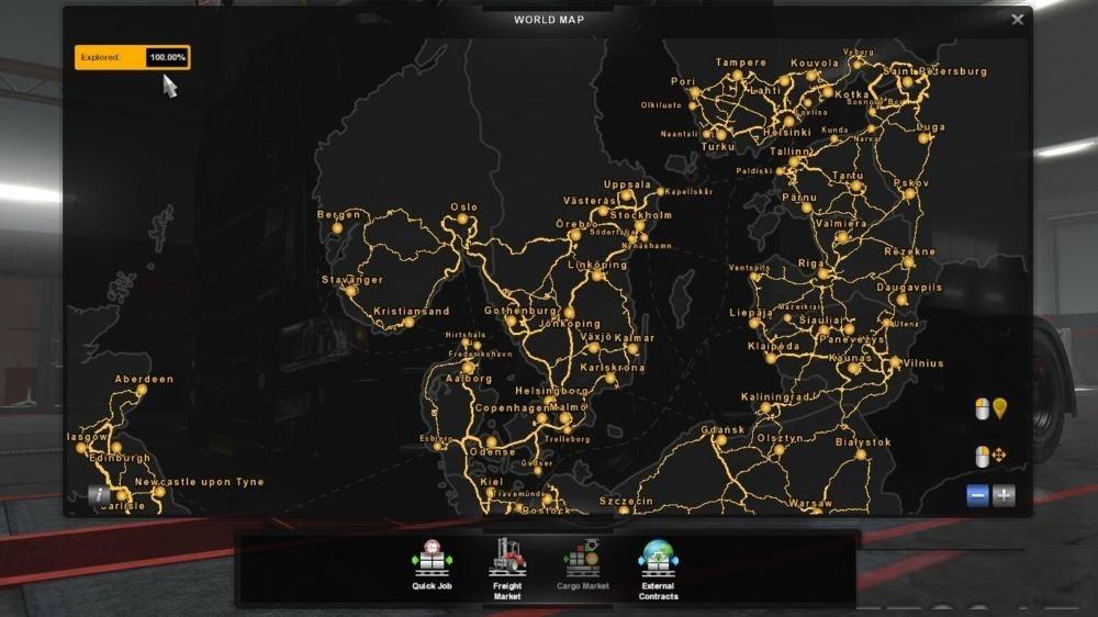 ETS2 100% Explored Save Game Profile v1.34s – The Baltic Sea