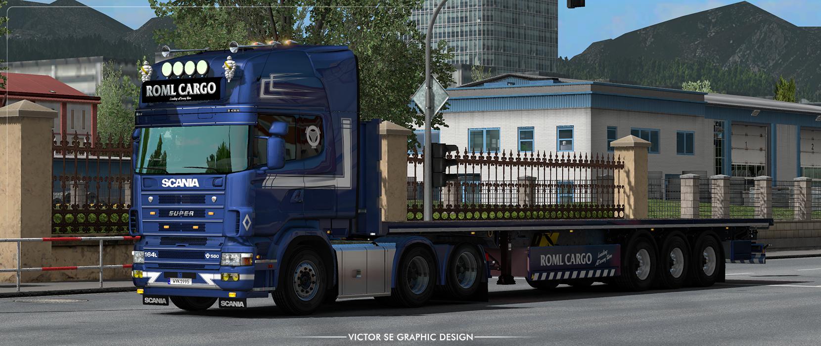 ROML Cargo Scania R 4-series and Krone flatbed Skinpack v1.0 1.34.x