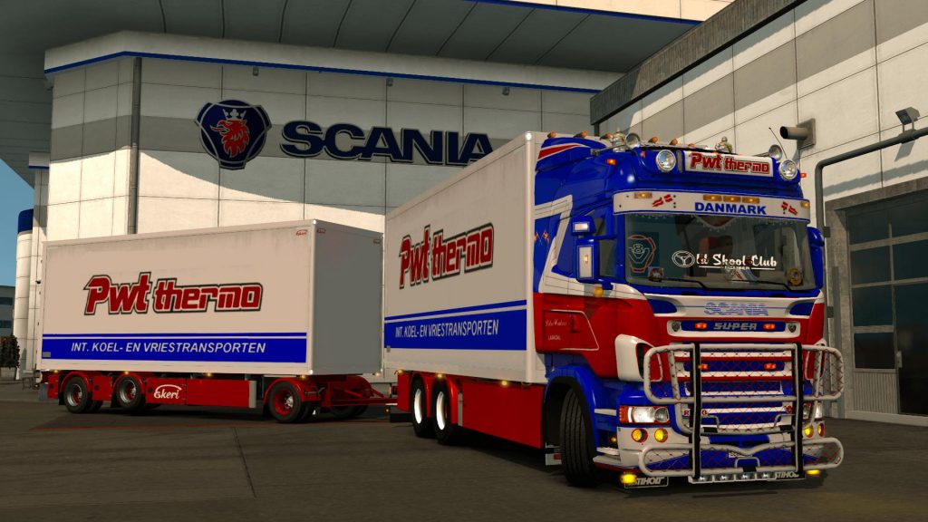 Scania PWT Thermo 5s Tandem + trailer + lightbox 1.34.x - Allmods.net