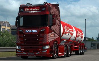 Budweiser Scania & Trailer Skins v1.0 1.35.x