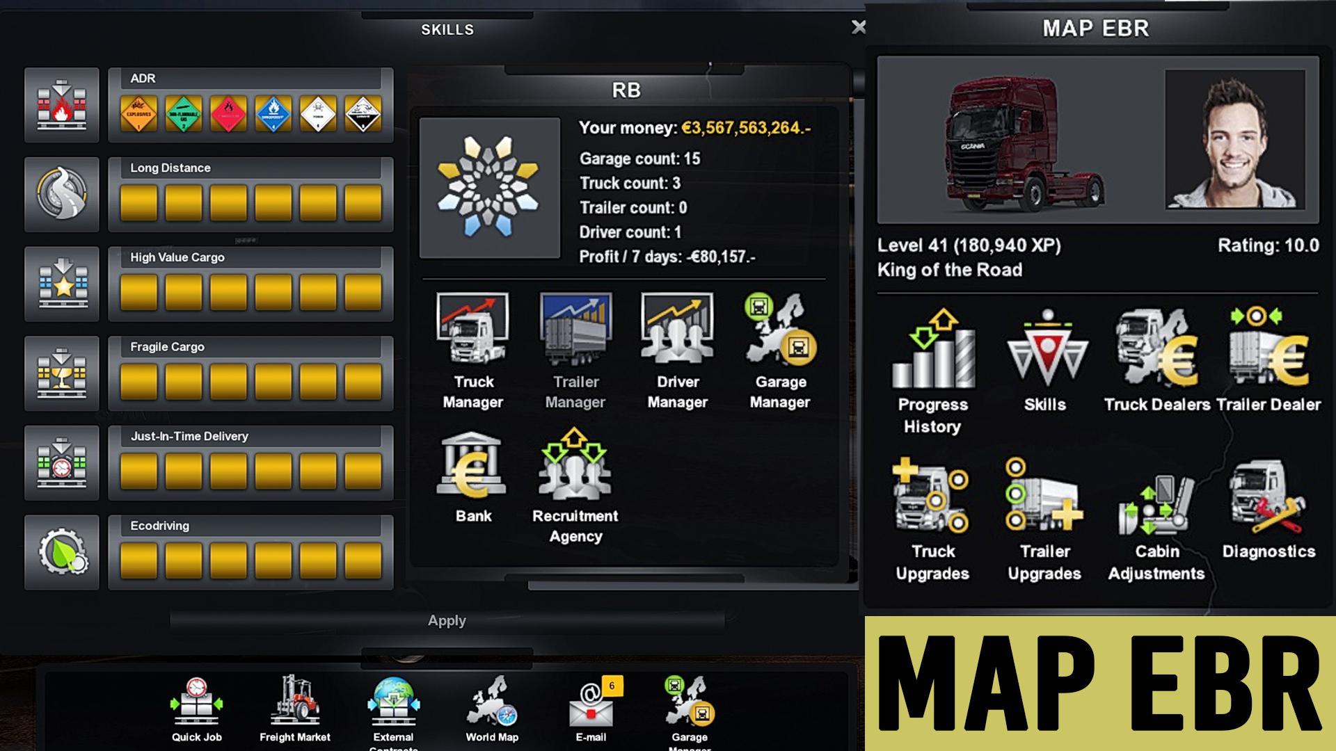Save Game (Profil) for Map EBR for ETS 1.34.x