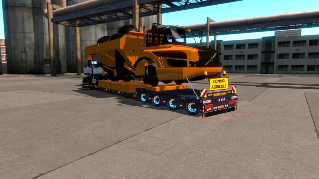 Doll Trailer 4axled With Dumper Orange 1.35