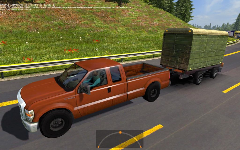 Ford 250 with trailers in traffic 1.35