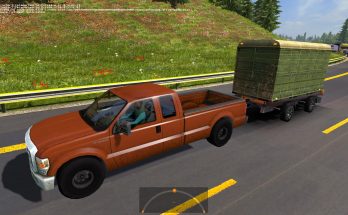 Ford 250 with trailers in traffic 1.35