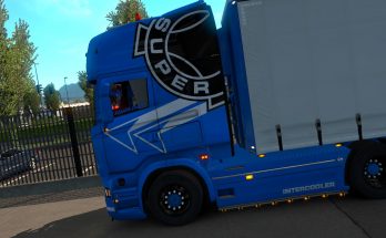 Scania super blue + stickers 1.35