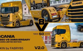Scania V8 Anniversary 50anni Italian Limited Edition Skin v2.0