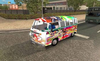 Volkswagen Transporter 2 Hippie in traffic 1.35