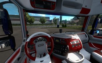 DAF Euro6 red and white interior v1.0