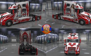 Volvo truck VNL 2018 Skin Pack Metallic Racing v2.0