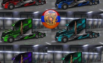 Volvo truck VNL 2018 Skin Pack Metallic Racing v3.0