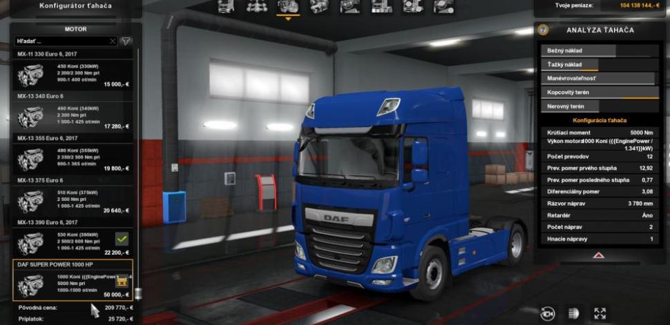 DAF XF EURO 6 – 1000 HP Engine 1.35.x