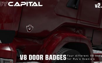 V8 Door badges for RJL Scanias - ByCapital v2.1