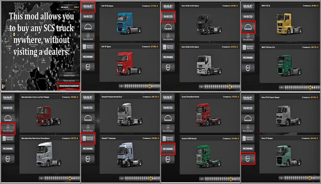 ETS2 SCS truck dealer 1.36.x