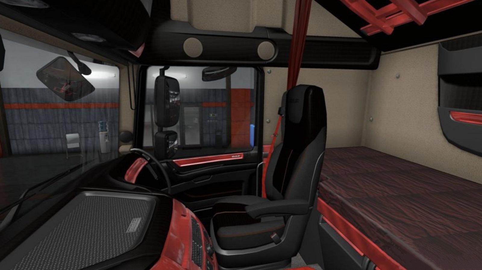 DAF E6 Red Wood Interior 1.36.x - Allmods.net