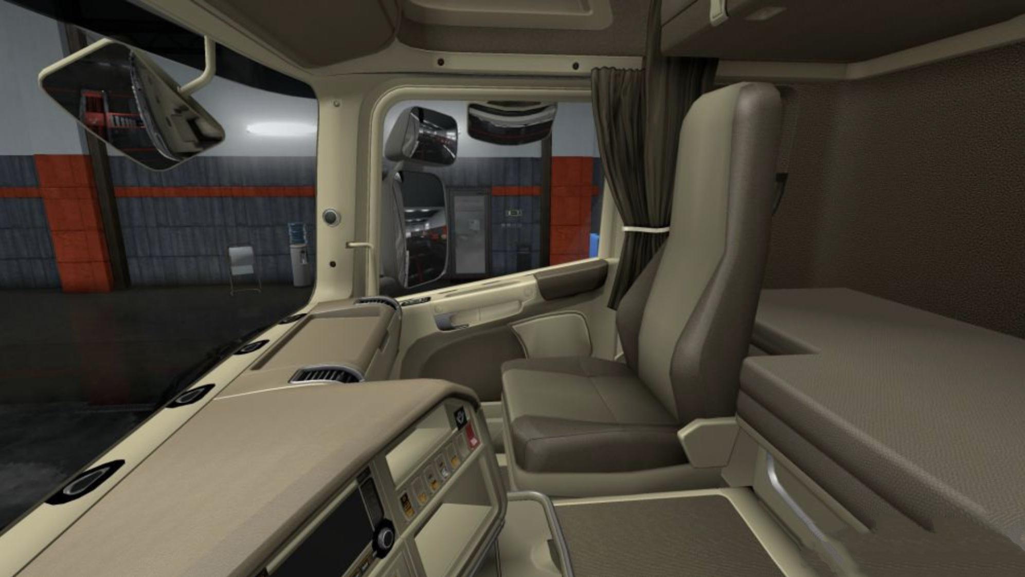 Scania R Lux Beige Leather Interior 1.36.x - Allmods.net