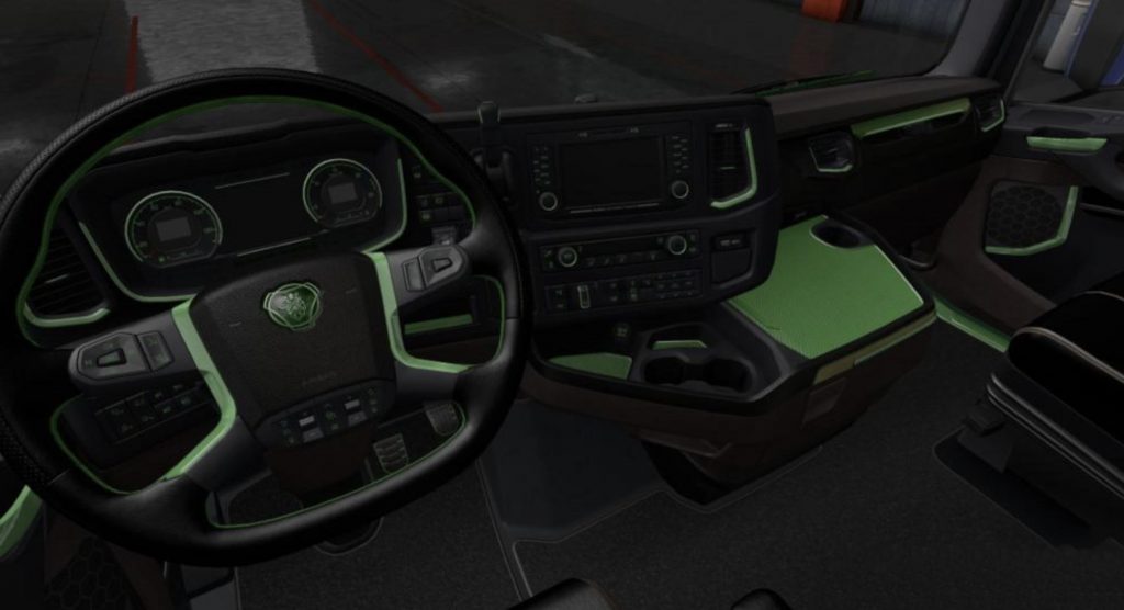 Scania S & R Black - Green Interior 1.36.x