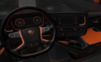 Scania S & R Black - Orange Interior 1.36.x